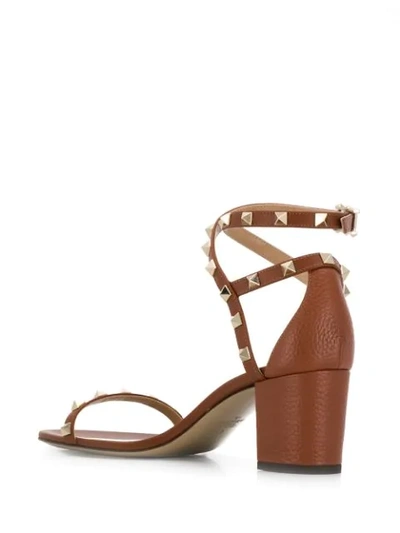 Shop Valentino Garavani Rockstud 65mm Sandals In Brown