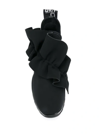 Shop Sergio Rossi Ruffle Detail Sneakers In Black