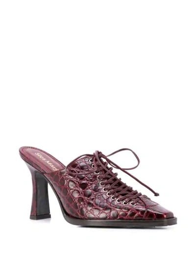 Shop Sies Marjan Stella Croc-effect Mules In Red