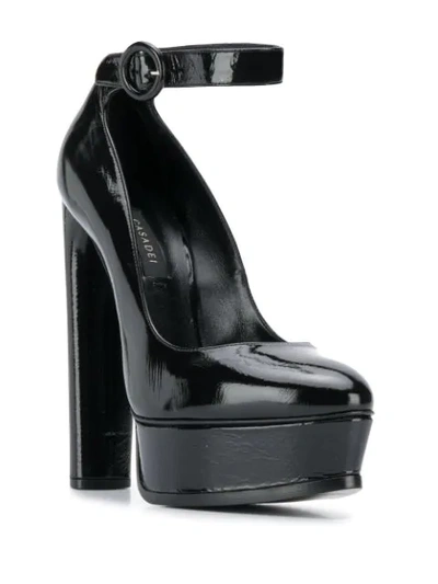 Shop Casadei Patent Strap Pumps In Black