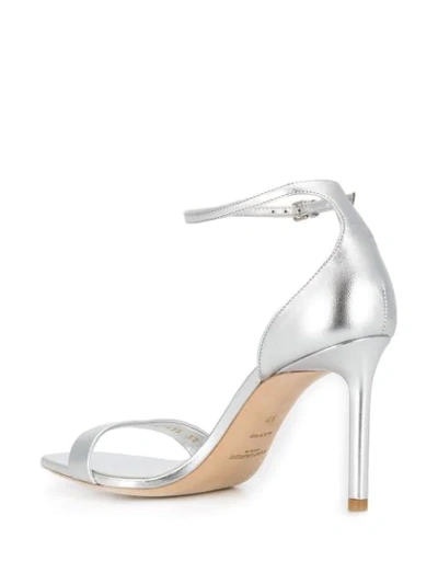 Shop Saint Laurent Amber 85mm Sandals In Silver