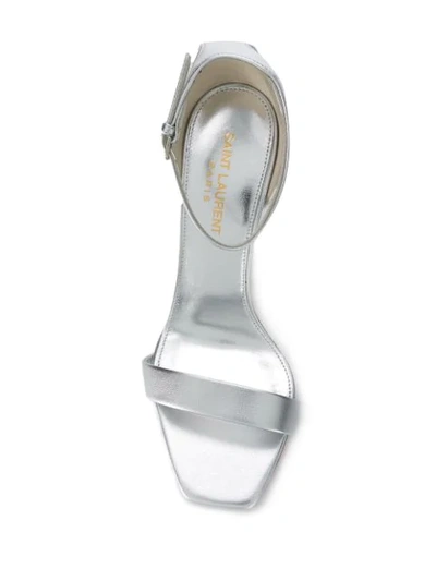 Shop Saint Laurent Amber 85mm Sandals In Silver