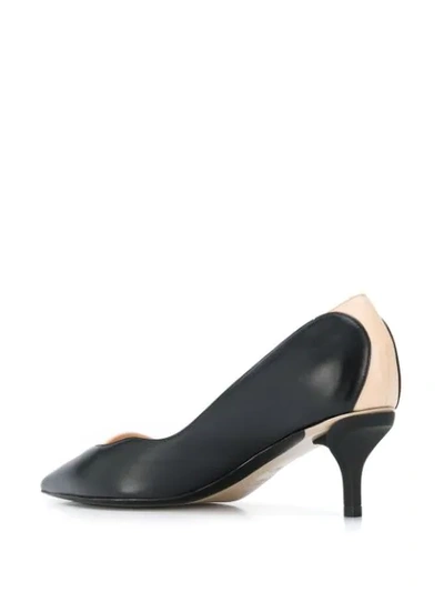 Shop N°21 Kitten Heel Two-tone Pumps In Black