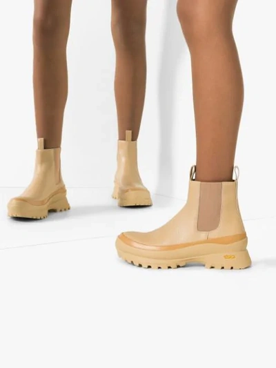 Shop Jil Sander Ridged-sole Chelsea Boots In Brown