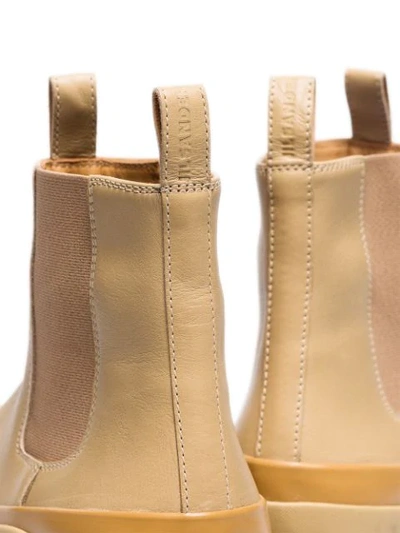 Shop Jil Sander Ridged-sole Chelsea Boots In Brown