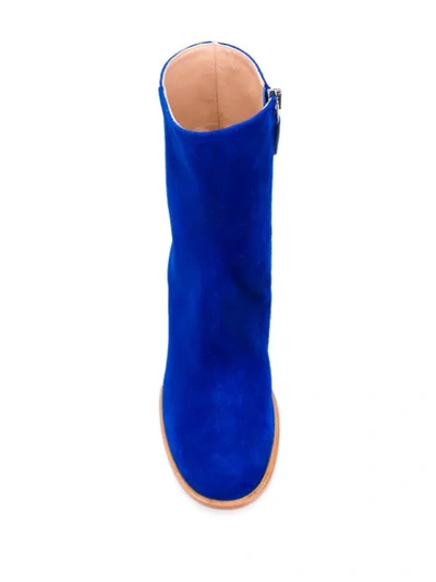 Shop Christian Wijnants Suede Ankle Boots In Blue