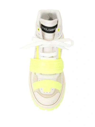 Shop Dolce & Gabbana Colour Block Chunky Heel Sneakers In White