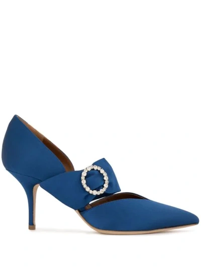 Shop Malone Souliers Maite Buckled Pumps In Blue