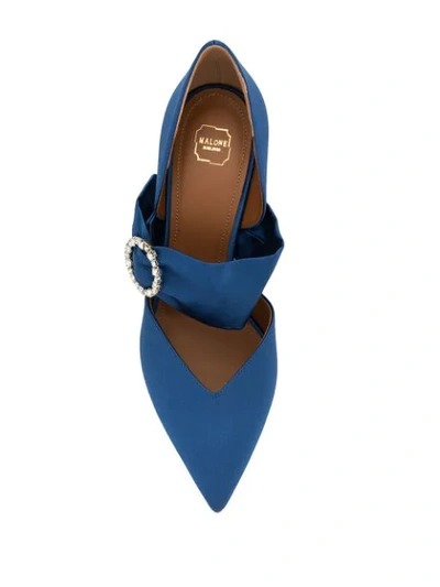 Shop Malone Souliers Maite Buckled Pumps In Blue