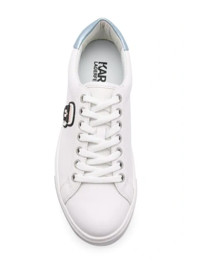 Shop Karl Lagerfeld Kupsole Karl Ikonik Sneakers In White