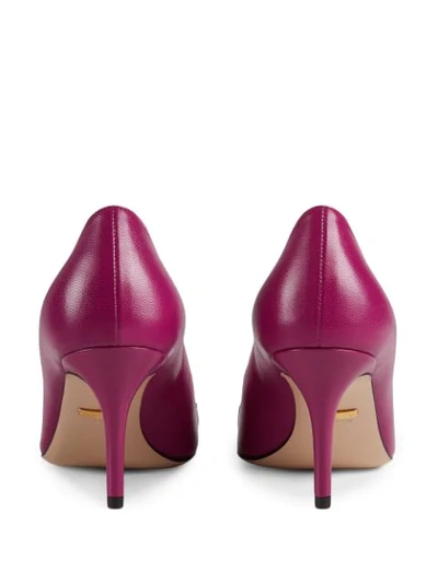 Shop Gucci Zumi Mid-heel Pumps In Purple