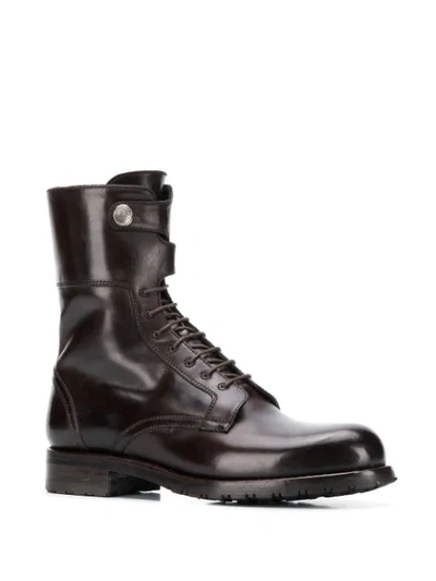 Alberto Fasciani Windy Decorative Button Ankle Boots In Brown