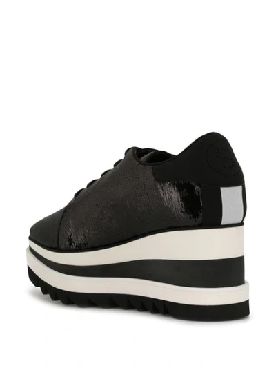 Shop Stella Mccartney Elyse Sequinned Platform Sneakers In Black