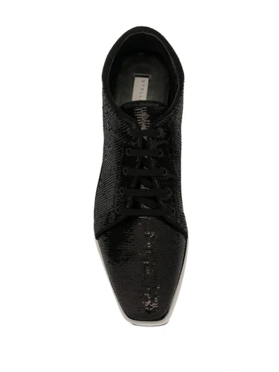 Shop Stella Mccartney Elyse Sequinned Platform Sneakers In Black