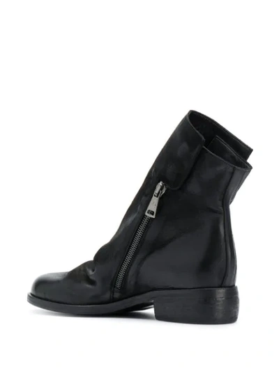 Shop Strategia Double Zip Low Heel Boots In Black