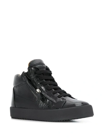 Giuseppe Zanotti Justy Patent Leather Sneakers In Black