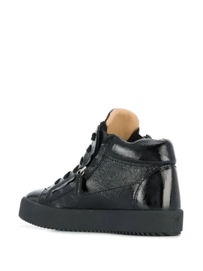 Giuseppe Zanotti Justy Patent Leather Sneakers In Black