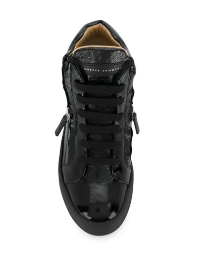 Giuseppe Zanotti Justy Patent Leather Sneakers In Black