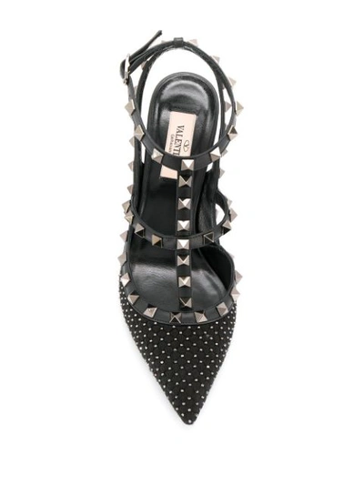 Shop Valentino Garavani Rockstud Caged 100mm Pumps In Black