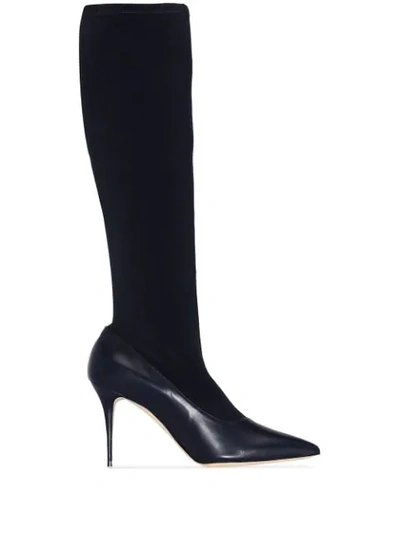 Shop Manolo Blahnik Saipla Knee-high Boots In Blue