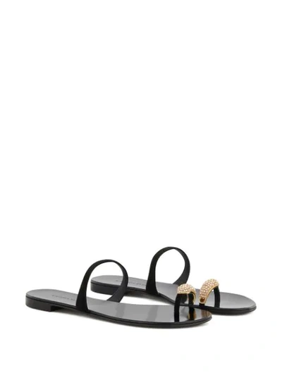 Shop Giuseppe Zanotti Ring Sandals In Black