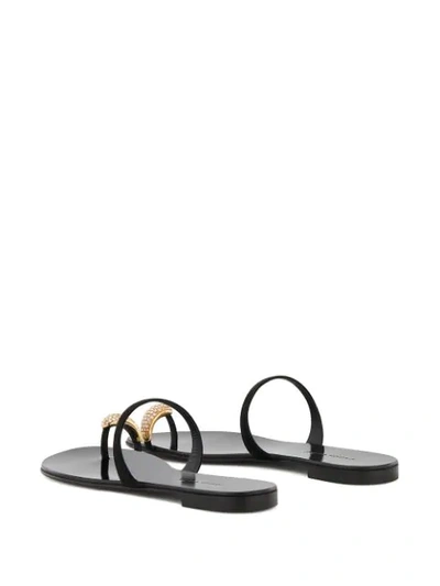 Shop Giuseppe Zanotti Ring Sandals In Black