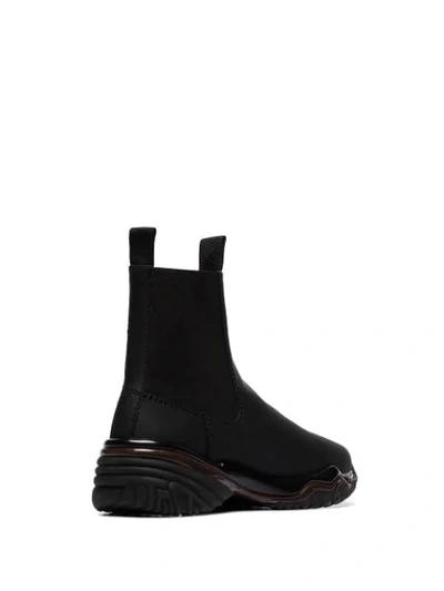 Shop Ganni Textured Sole Chelsea Boots In Black