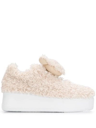 Shop Joshua Sanders Ted Shearling Sneakers In Neutrals