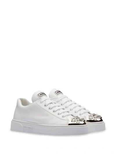 Shop Miu Miu Low-top Sneakers In White