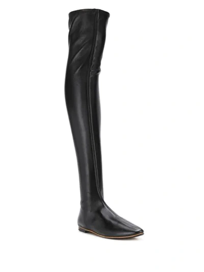 Shop Bottega Veneta Thigh-high Sock Boots In Black