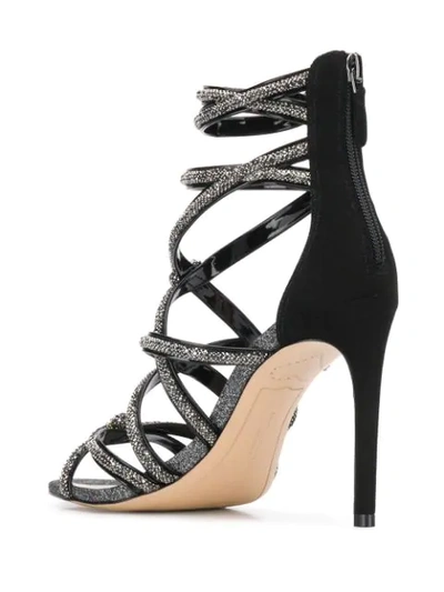 Shop Sophia Webster Glitter-detail Strappy Sandals In Black