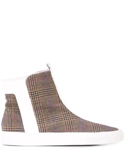 Shop Alberto Fermani Plaid Ankle Boots In Grigio Bianco