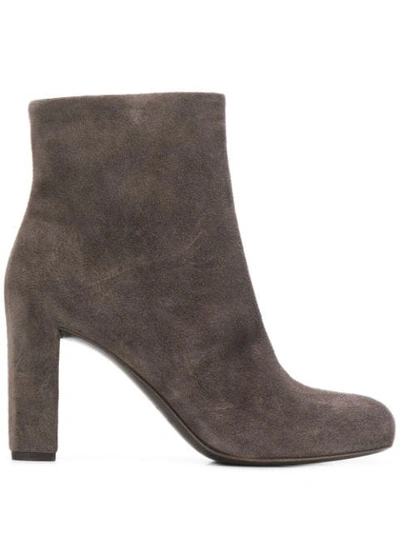 Shop Del Carlo Chunky Heel Ankle Boots In Grey