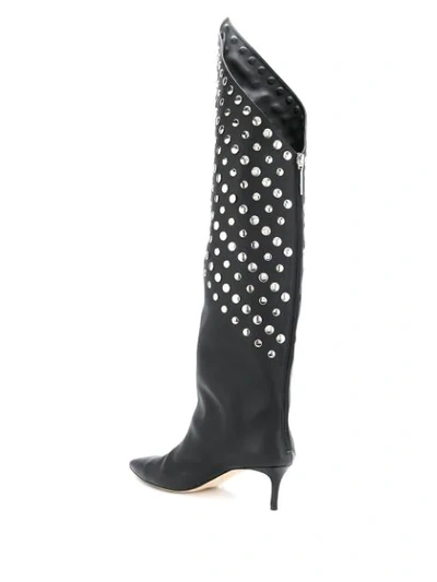 Shop Christopher Kane Rivet Knee High Boot In 1000 Black