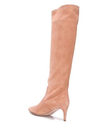 Shop Red Valentino Red(v) Pointed Boots In Pink