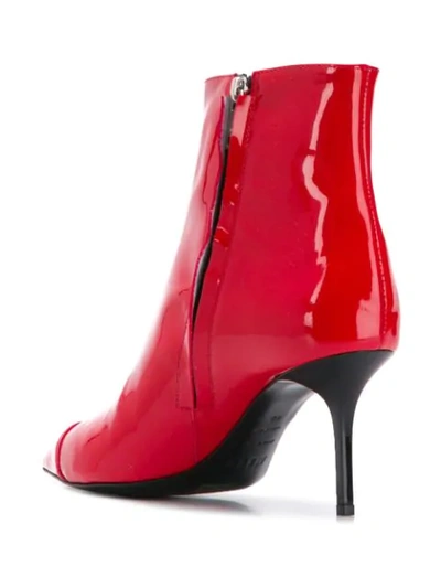 Shop Msgm Stiletto Heel Ankle Boots In Red