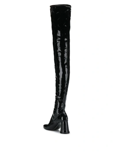 Shop Mm6 Maison Margiela Cup Heel Over The Knee Boots In T8013  Black