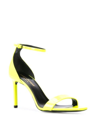 Shop Saint Laurent Ankle Strap Sandals In Yellow