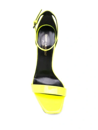 Shop Saint Laurent Ankle Strap Sandals In Yellow