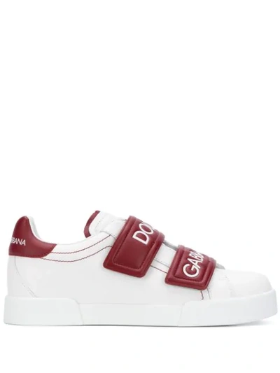 Shop Dolce & Gabbana Touch Strap Logo Sneakers In White
