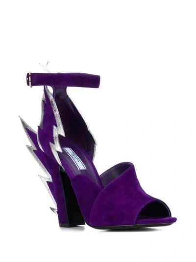 Shop Prada Thunderbolt 110mm Sandals In F0s1l