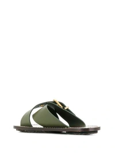 Shop Marni Open-toe Crisscross Sandals In Green