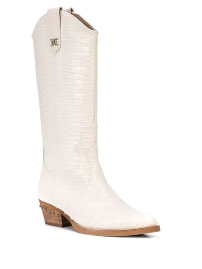 Shop Sam Edelman Oakland Western Boots In White