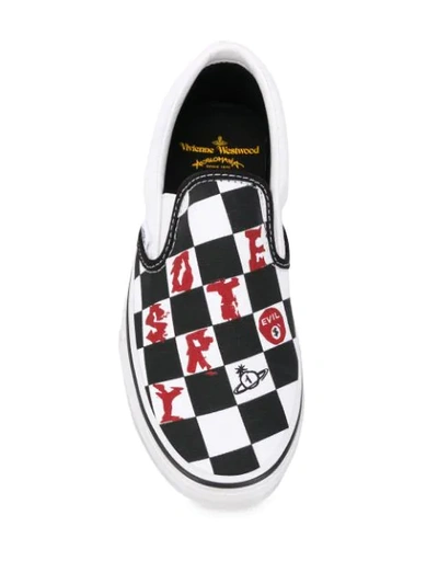 Shop Vans X Vivienne Westwood Ua Classic Checkered Slip-on Sneakers In Black