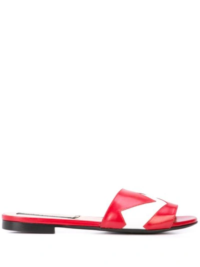 Shop Alberto Fermani Slip-on Low-heel Sandals In Red