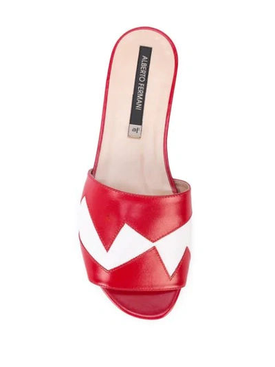 Shop Alberto Fermani Slip-on Low-heel Sandals In Red