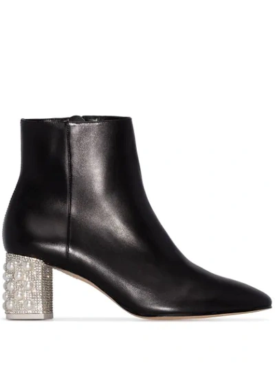 Shop Sophia Webster Toni Embellished Heel Boots In Black
