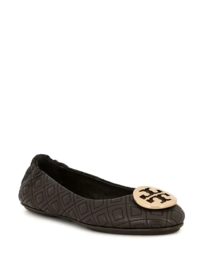 Shop Tory Burch Minnie Quilted Ballerina Shoes In Brown