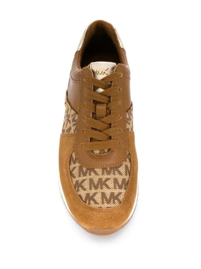 Shop Michael Michael Kors Allie Sneakers In Brown