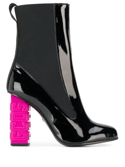 Shop Gcds Logo Heel Boots In Black